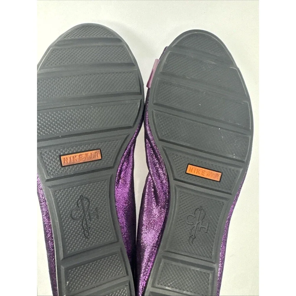 Cole Haan Janelle OT.Ballet Open Toe Leather Flats Masquerade SZ 8 B Purple